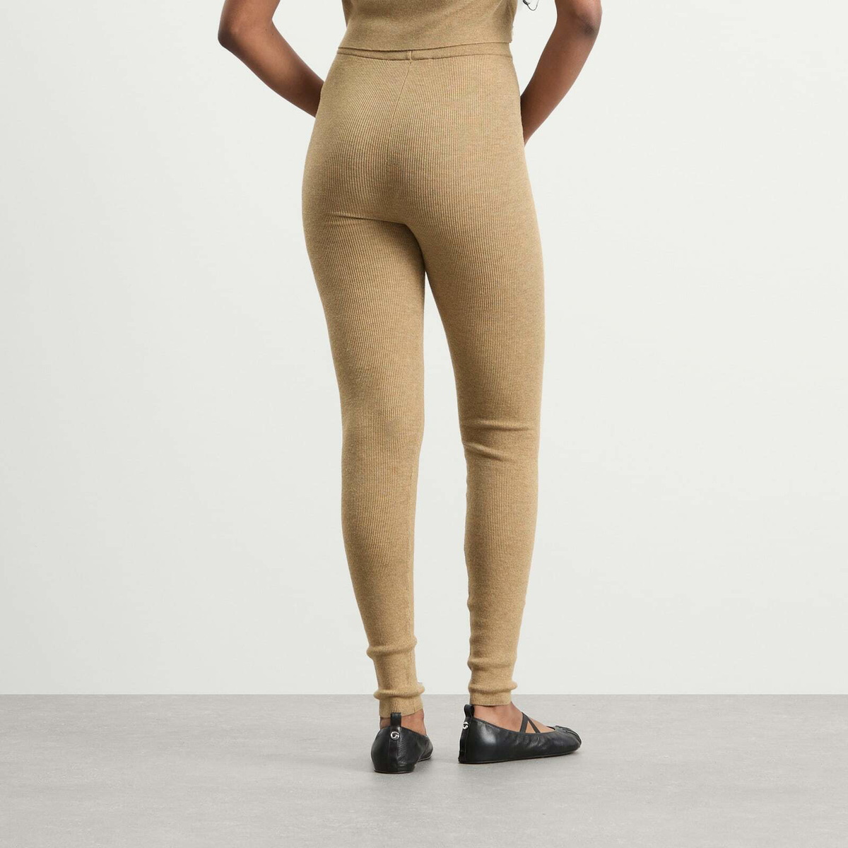 Fear of God ESSENTIALS Women's Rib Knit Leggings in Dune