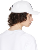 Moncler White Embroidered Cap