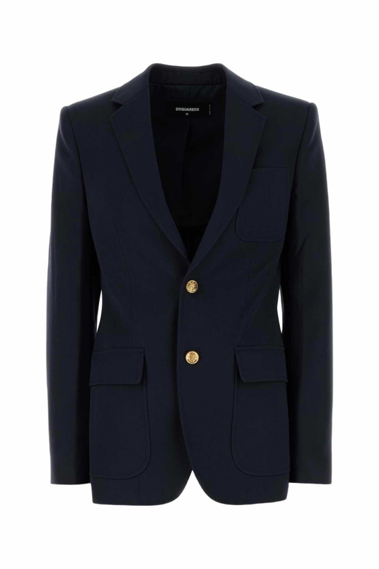 Photo: Dsquared2 Navy Blue Wool Blazer