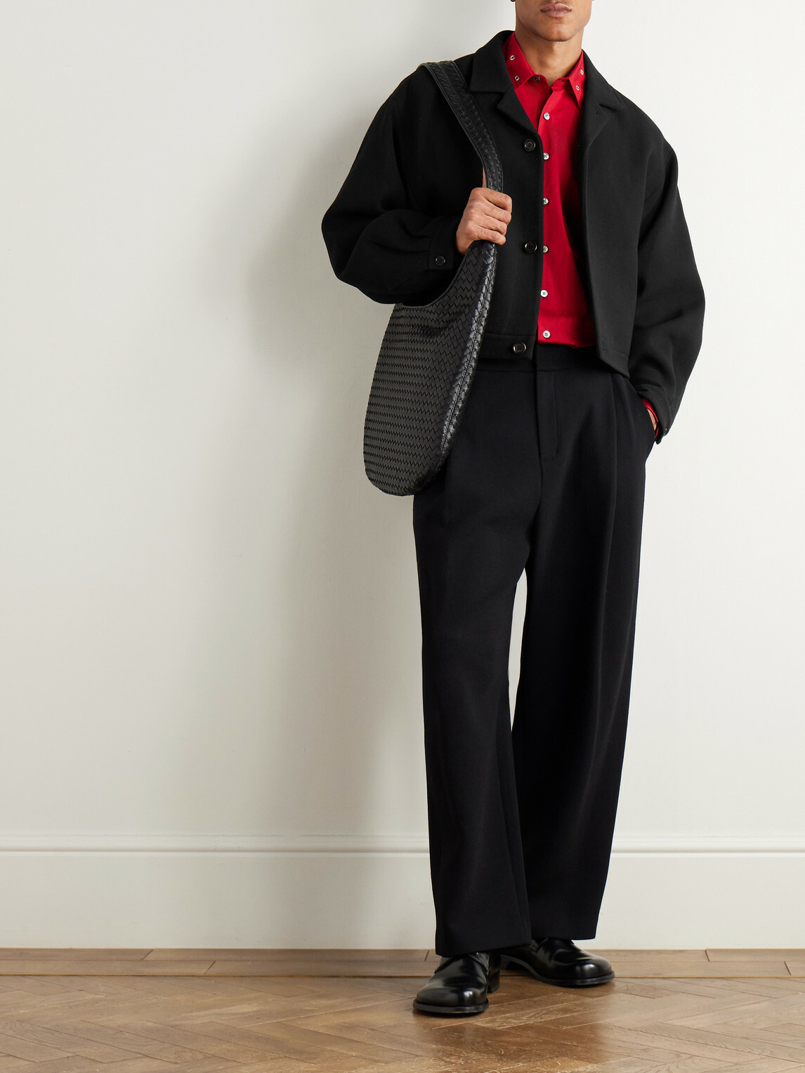 Amomento - Cropped Wool-Blend Jacket - Black