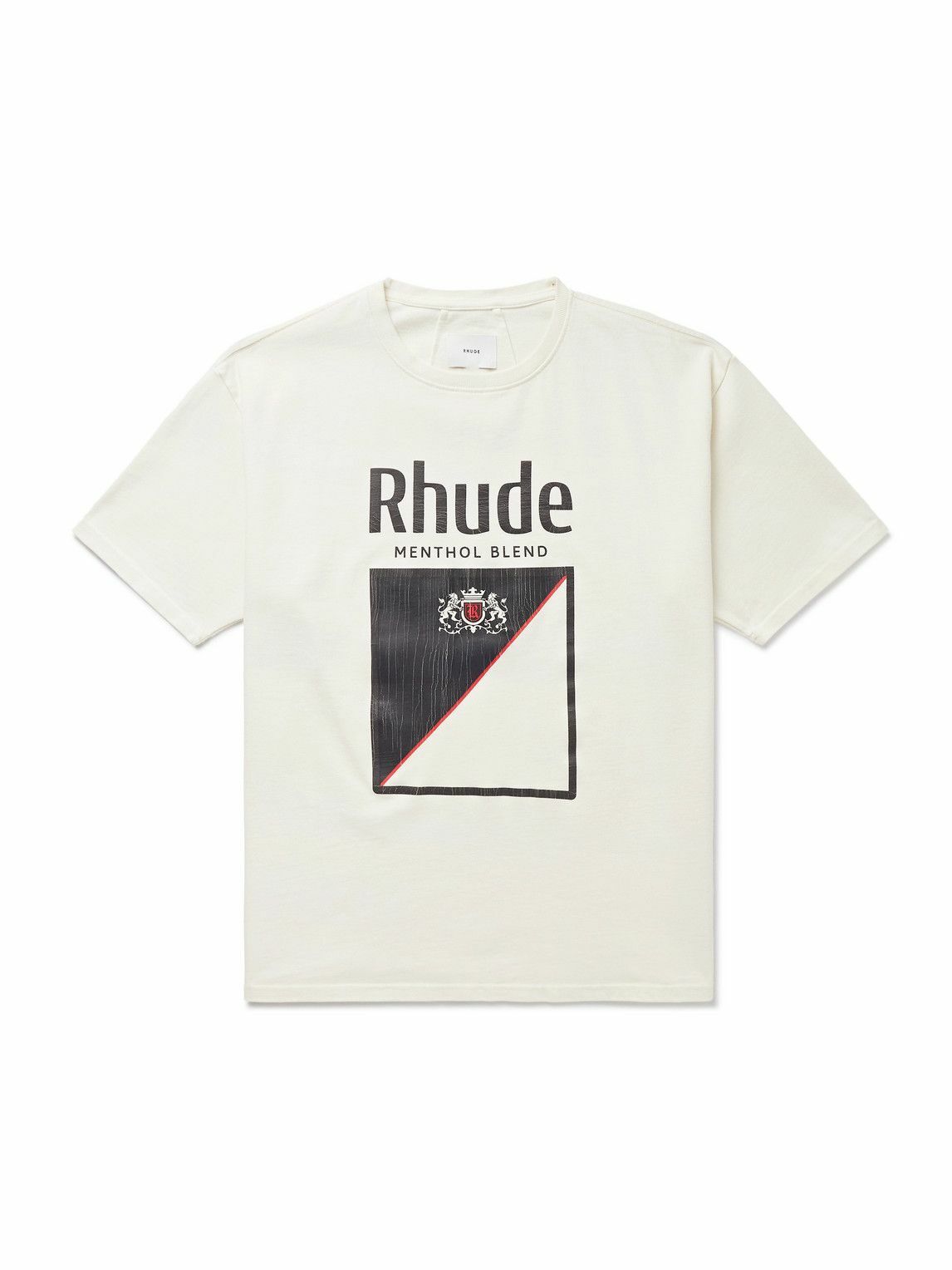 Rhude Off-White Collegiate Crest T-Shirt Rhude
