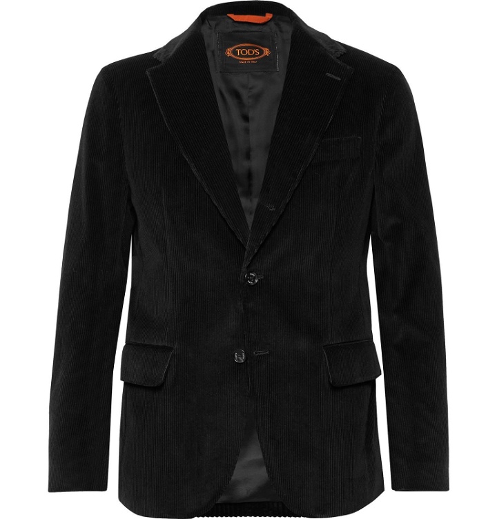 Photo: Tod's - Black Cotton-Velvet Suit Jacket - Black