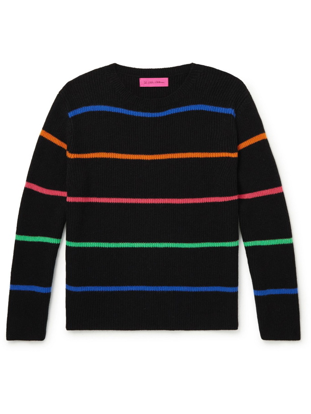 Photo: The Elder Statesman - Striped Ribbed Cashmere Sweater - Black
