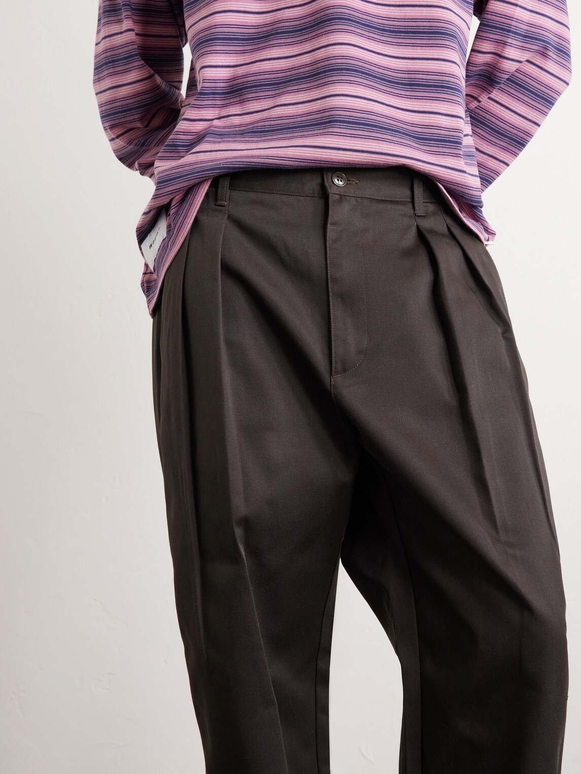 WTAPS - Straight-Leg Pleated Twill Trousers - Brown