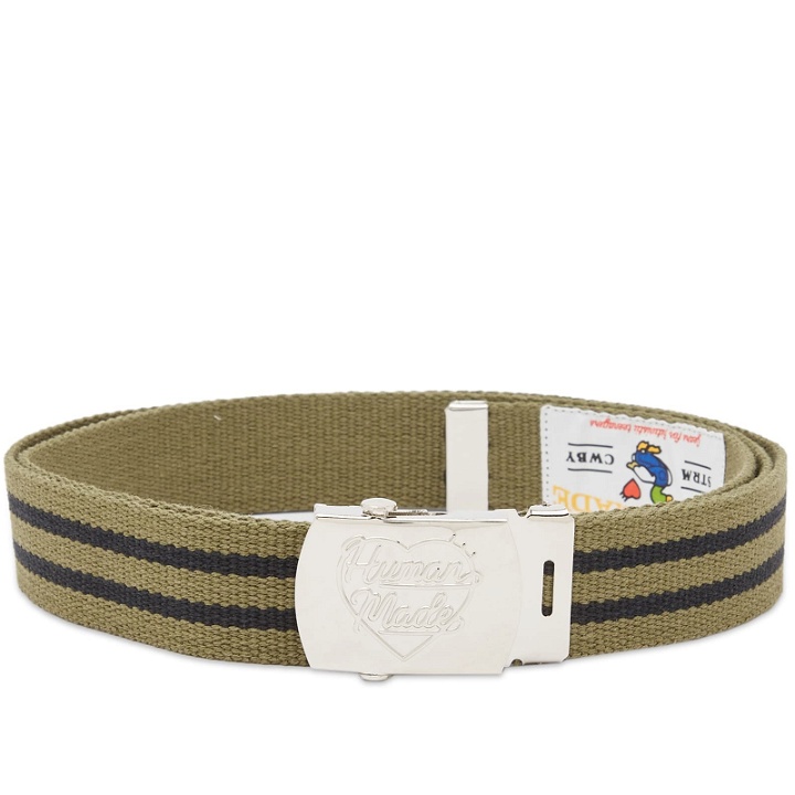 Photo: Human Made Men's Striped Web Belt in Olive Drab