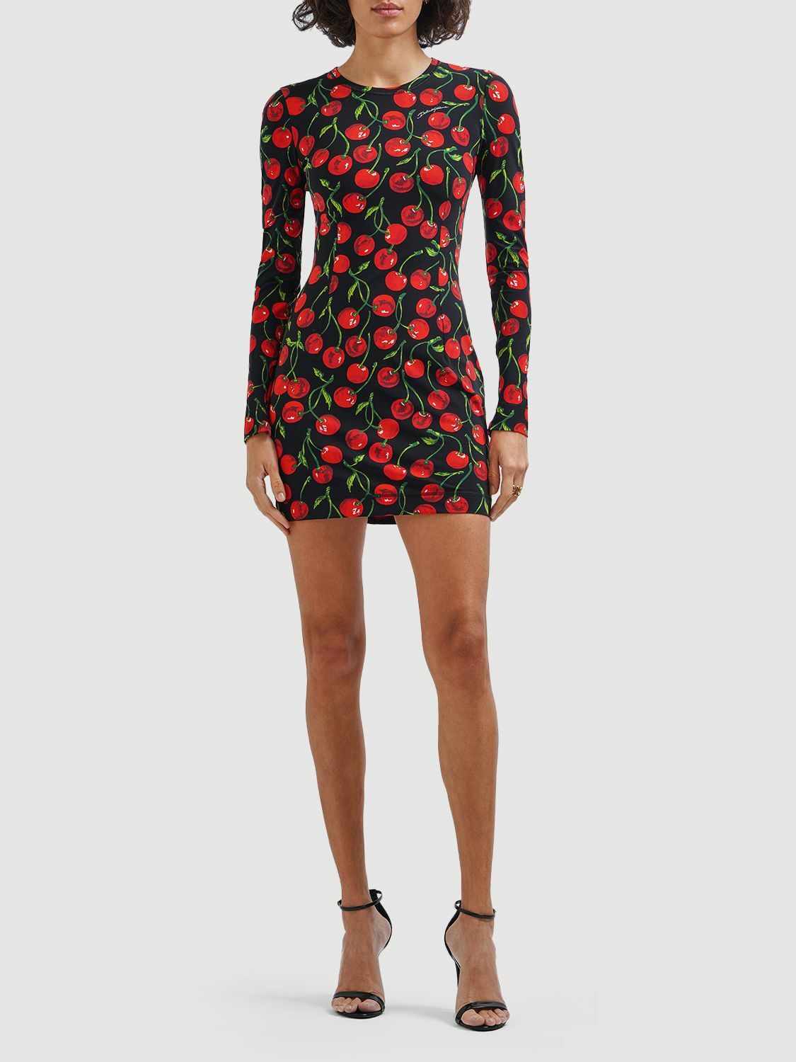 Dolce & Gabbana Pink Cherry Print Cotton Dress Pants
