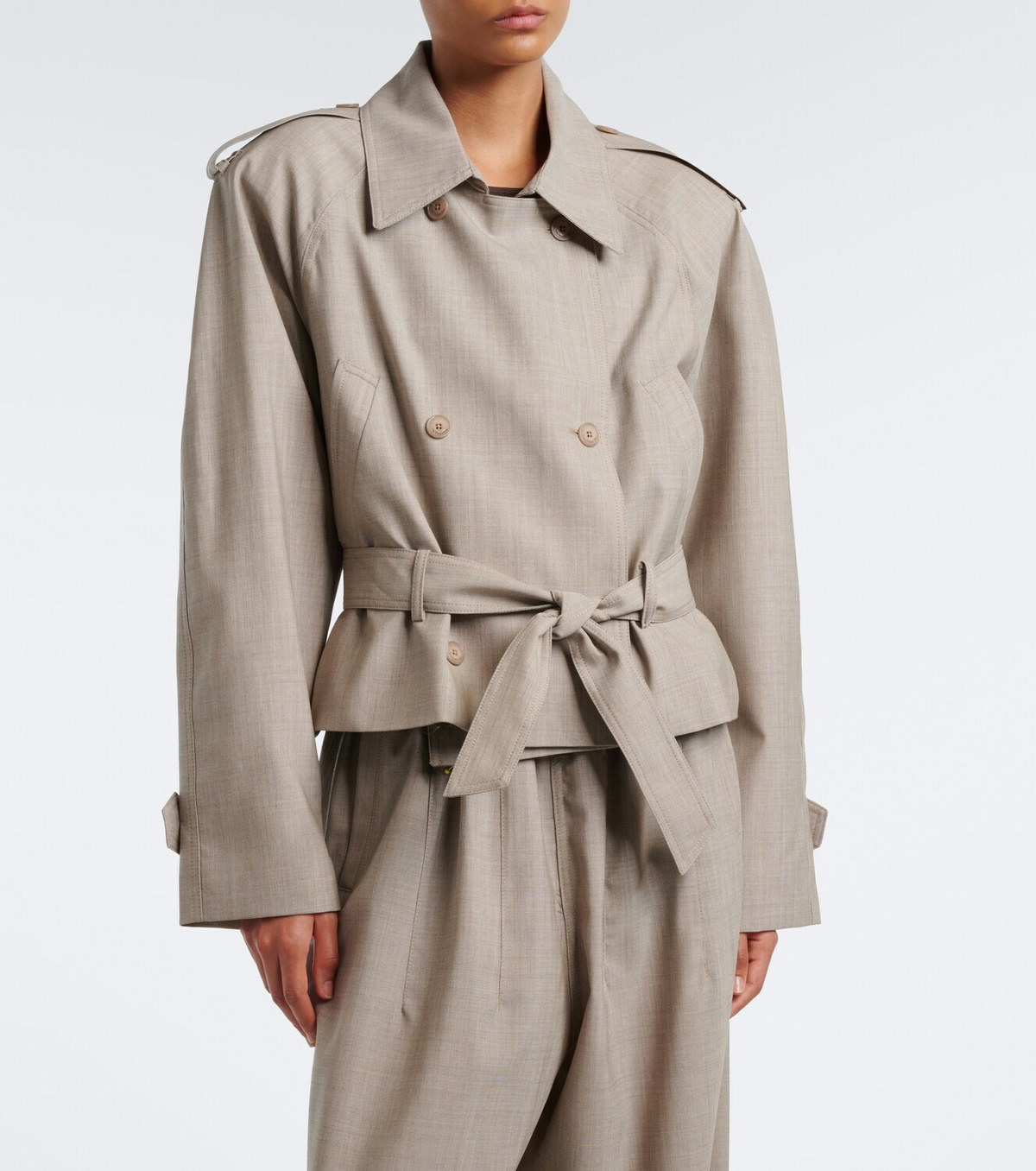 The Frankie Shop Stan belted wool jacket