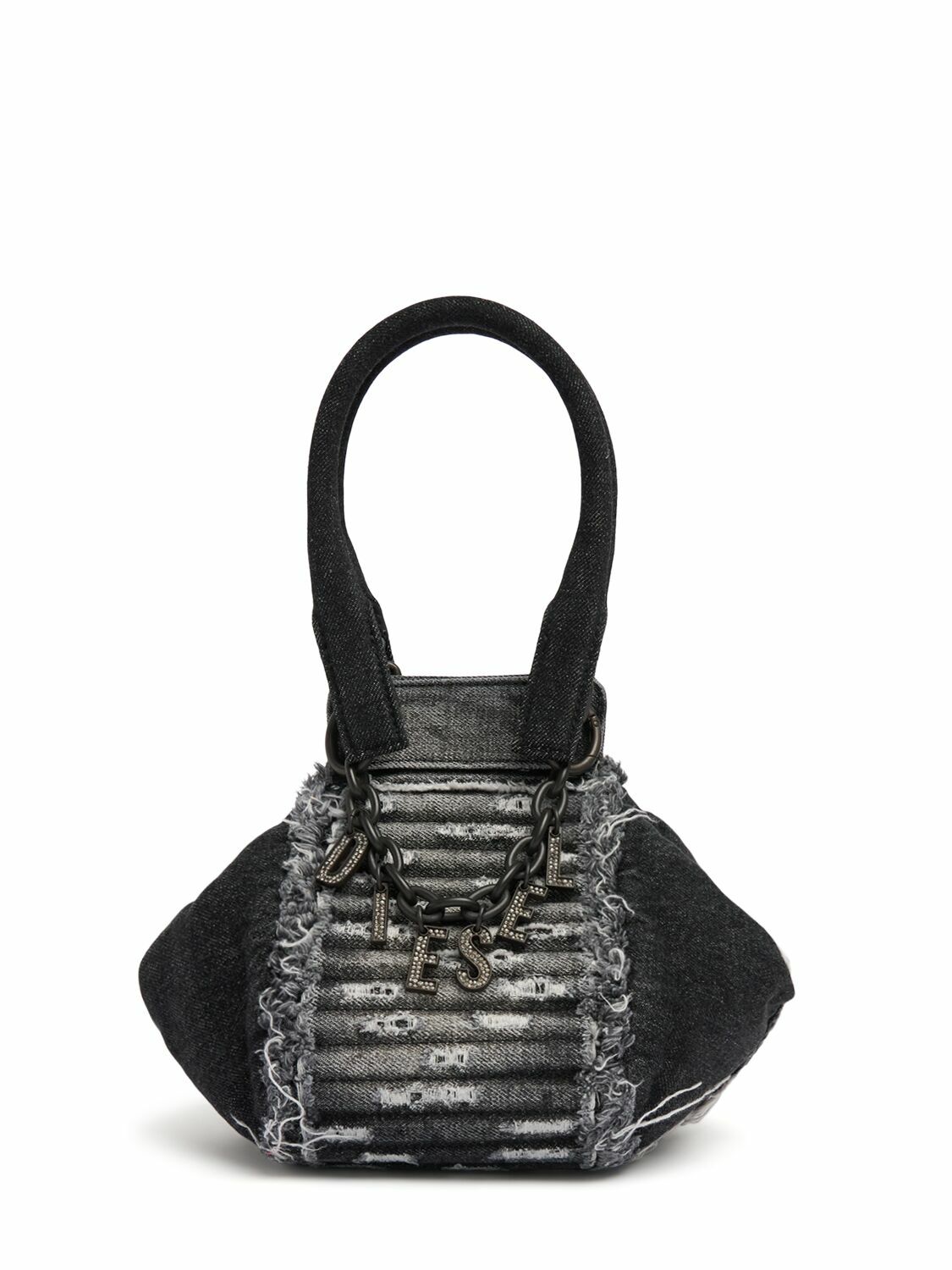 DIESEL D-Vina デニムトップハンドルバッグ DIESEL Xs D-vina Washed Denim Top Handle Bag Diesel