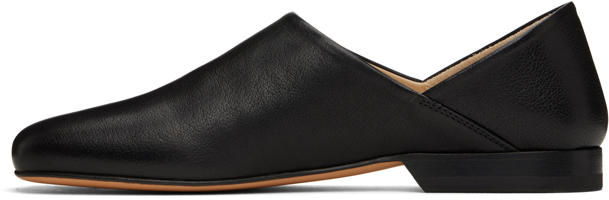 LEMAIRE Black Leather Slippers