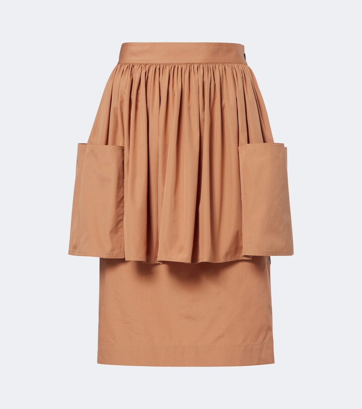 Chloé Layered cotton gabardine midi skirt