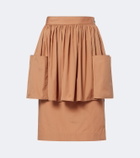 Chloé Layered cotton gabardine midi skirt