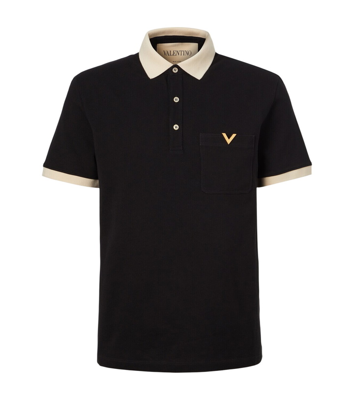 Photo: Valentino VLogo cotton jersey piqué polo shirt