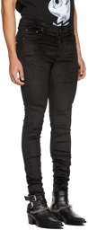 AMIRI Black Velour Skinny Stack Jeans