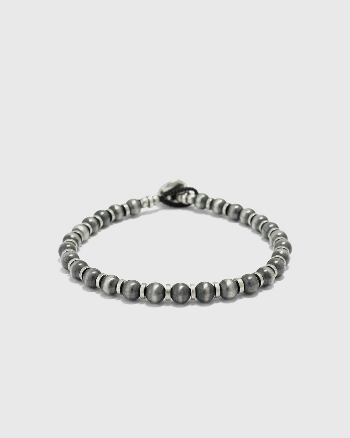MIKIA Najavo pearl 5mm silver Mens Bracelet