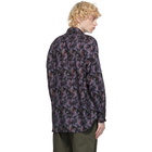 Engineered Garments Black and Purple Flannel Floral Shirt