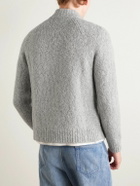 Mr P. - Alpaca-Blend Bouclé Zip-Up Cardigan - Gray