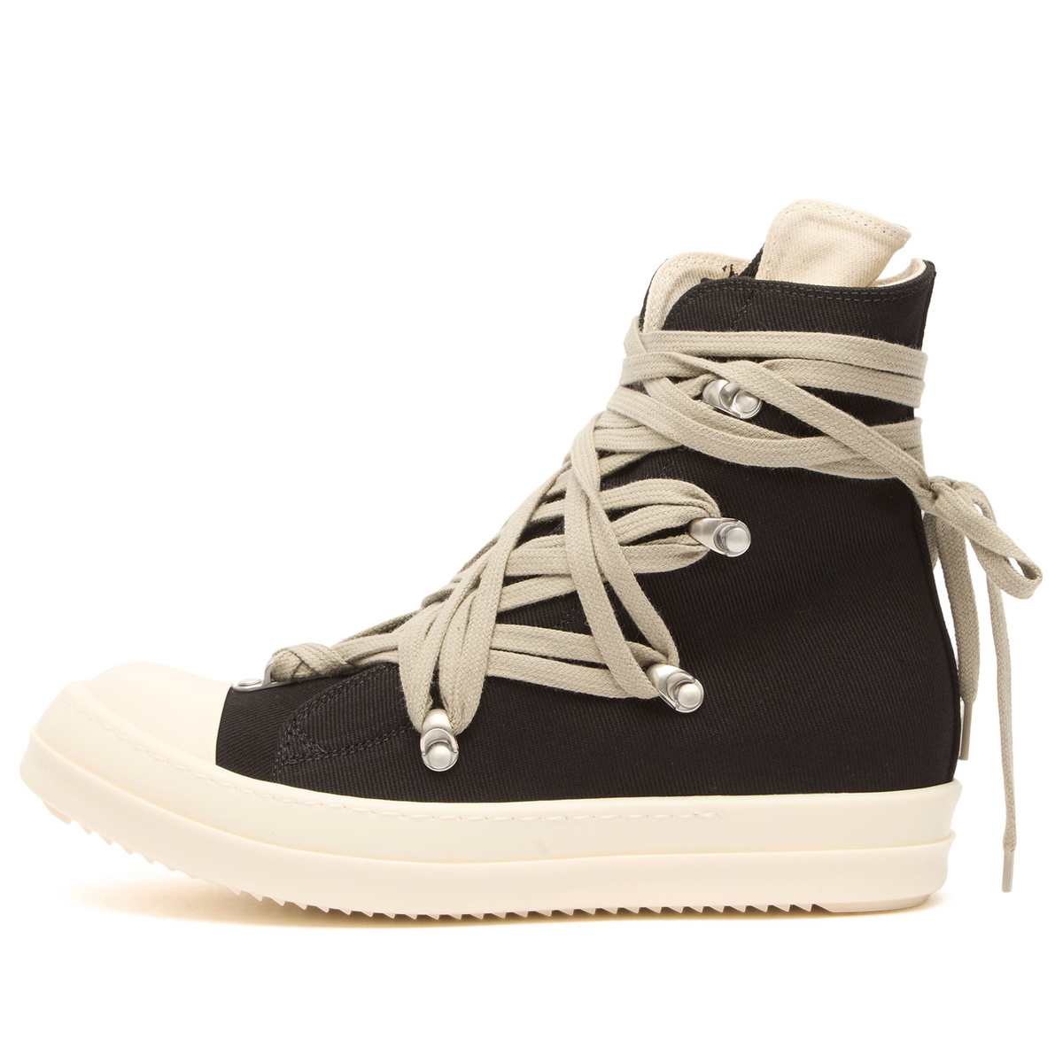 Rick Owens DRKSHDW Women's Denim Megalace Sneakers in Black/Milk