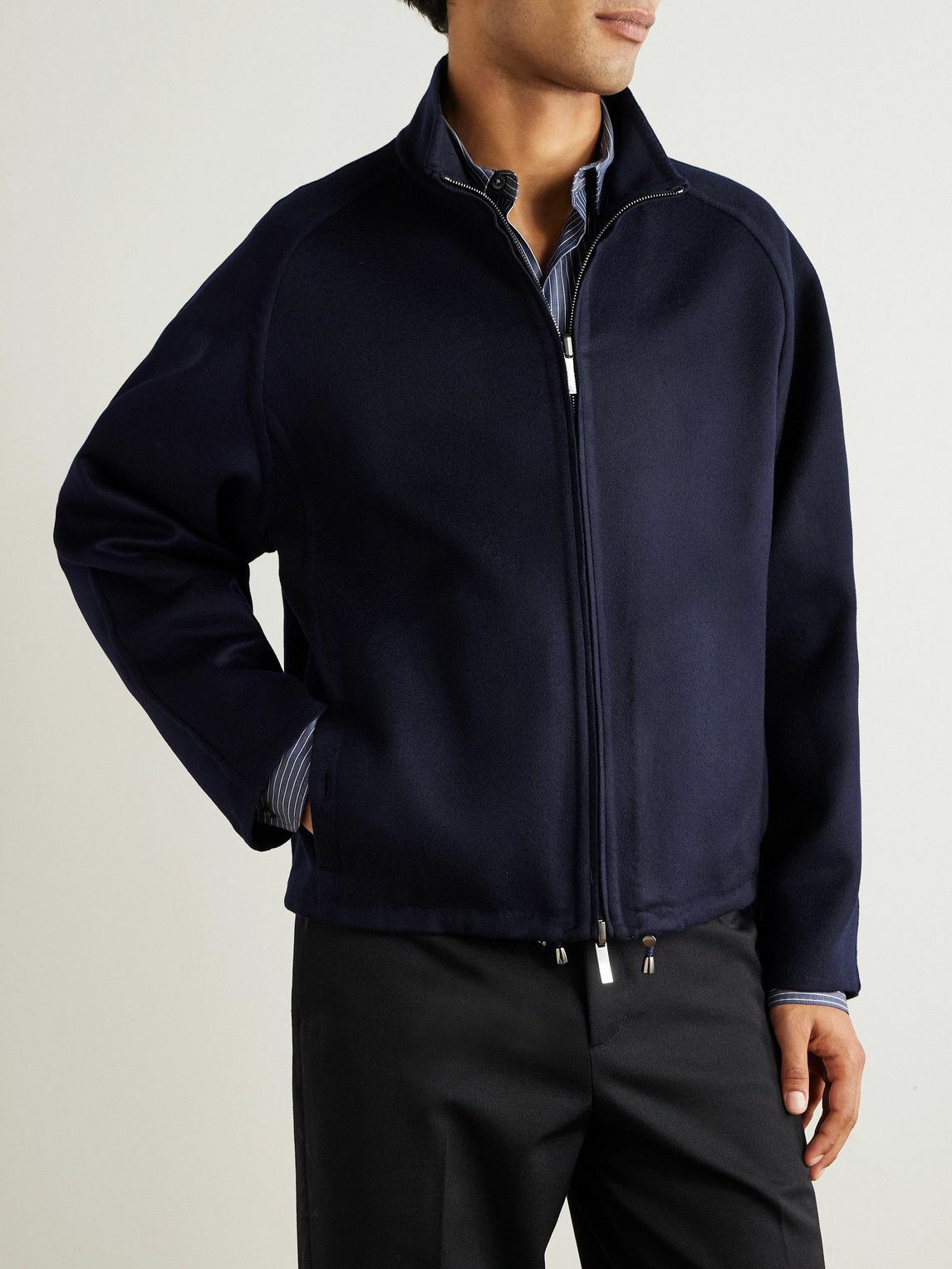 Stòffa - Cashmere Blouson Jacket - Blue