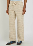 DRÔLE DE Monsieur Pantalon Elastiqué Straight-leg Tweed Trousers Sand