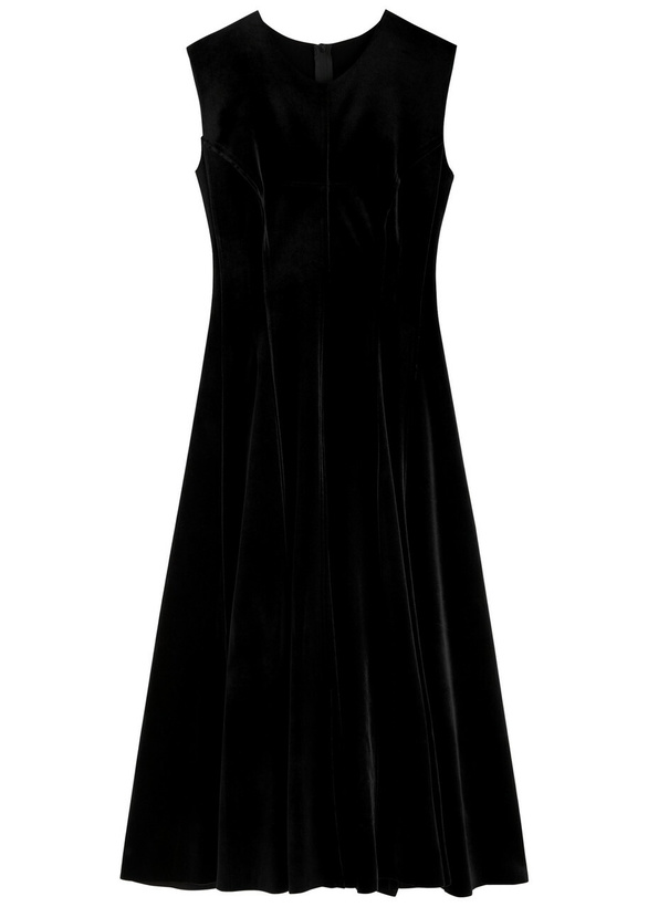 Photo: Norma Kamali Velvet Midi Dress Black