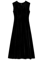 Norma Kamali Velvet Midi Dress Black