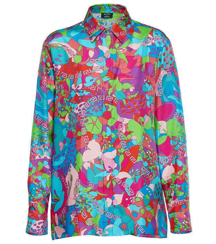 Photo: Versace x Dua Lipa Floral Summer silk twill shirt