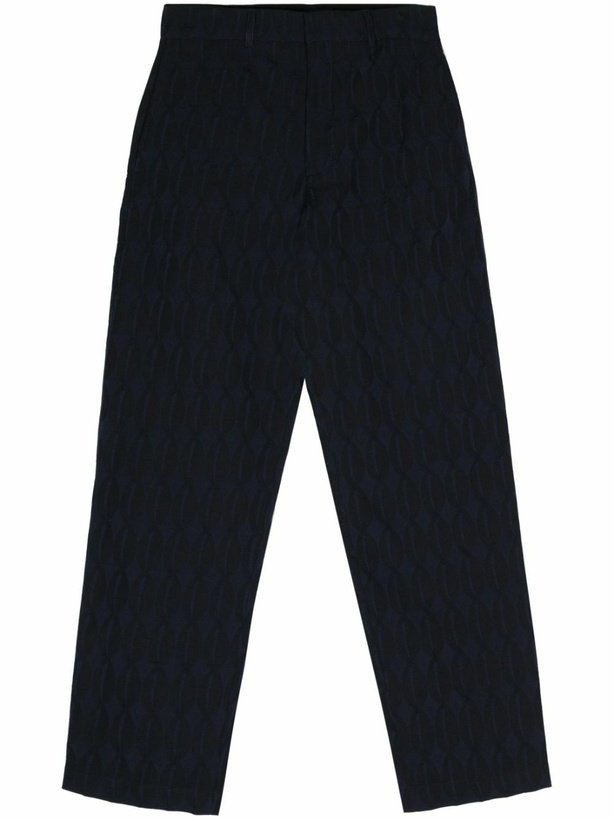Photo: Labrum London Blue Monogram Straight-Leg Trousers