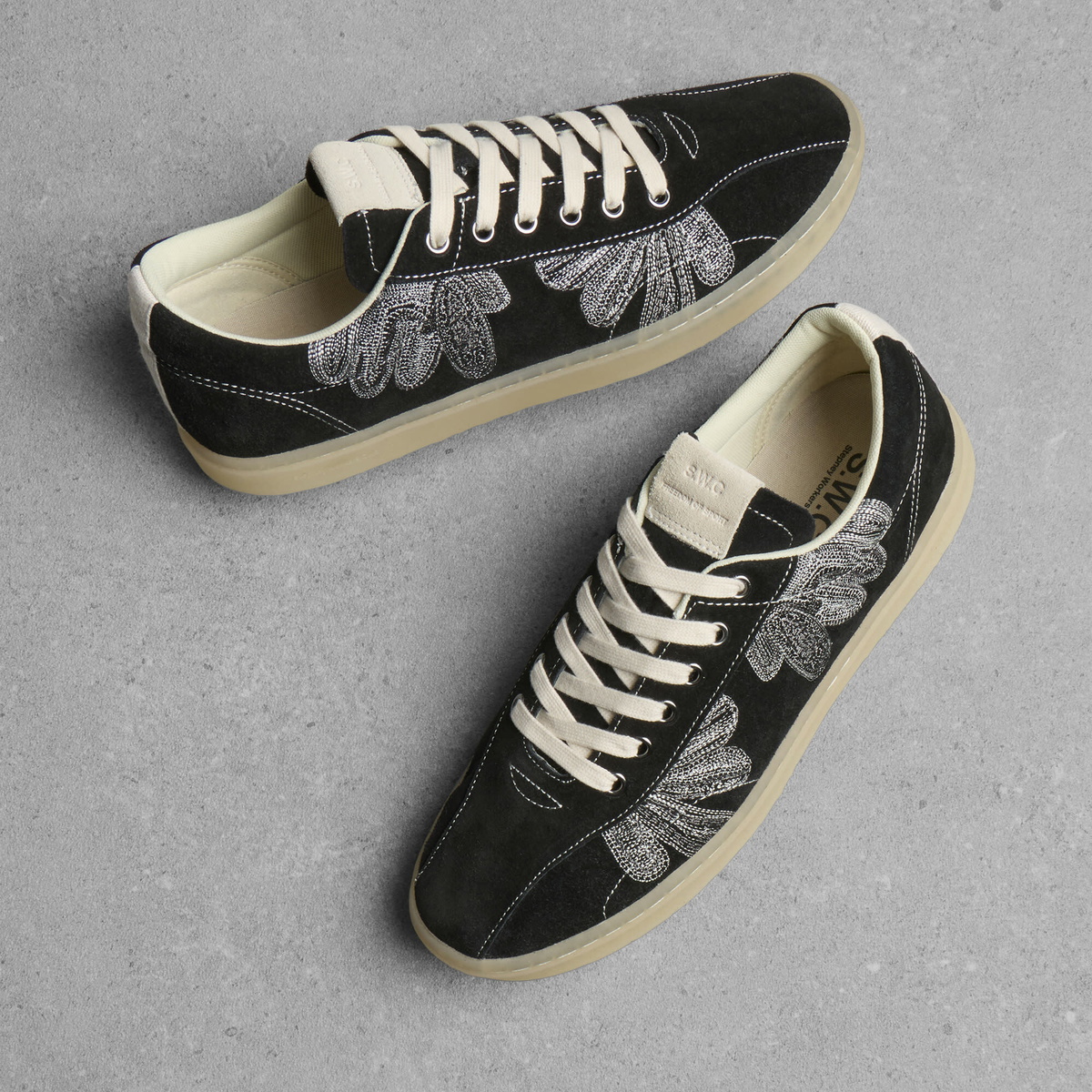 Stepney Workers Club Men's Surma Shroomhands Sneaker in Black Repair