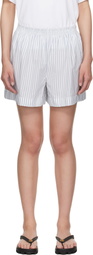Moncler Blue & White Striped Shorts