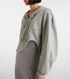 The Attico Asymmetric cotton-blend jersey hoodie