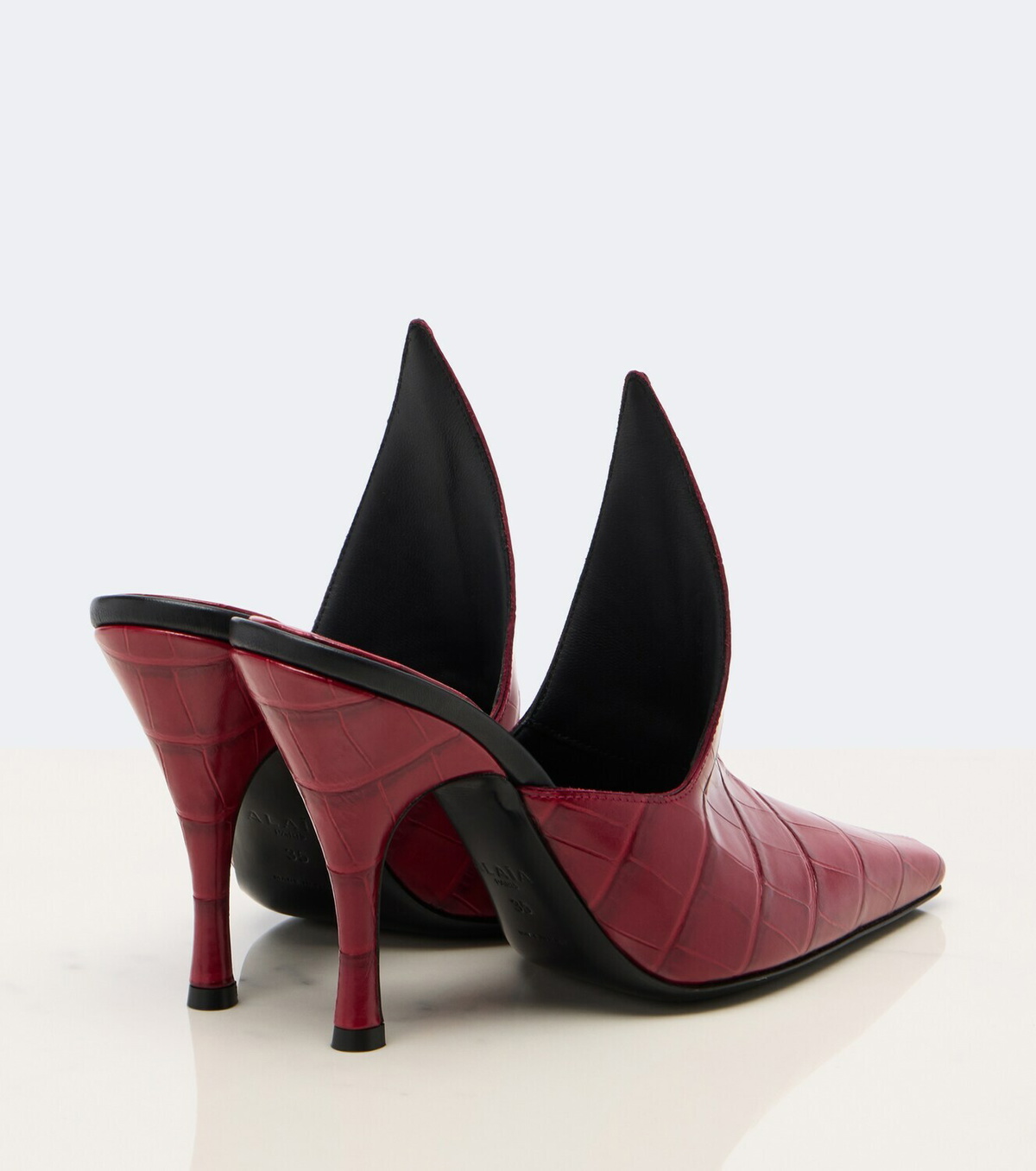 Alaïa Croc-effect leather mules