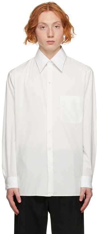 Photo: Lemaire White Poplin Straight Collar Shirt