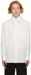 Lemaire White Poplin Straight Collar Shirt