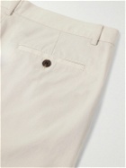 Club Monaco - Jax Straight-Leg Cotton-Blend Twill Shorts - Neutrals