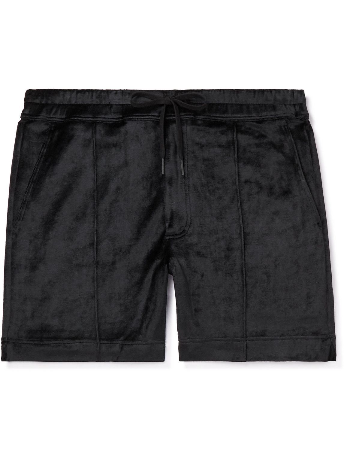 【関税&送料込み】Tom Ford Drawstring Shorts TOM FORD - Modal-Blend Velour Drawstring Shorts - Black TOM FORD