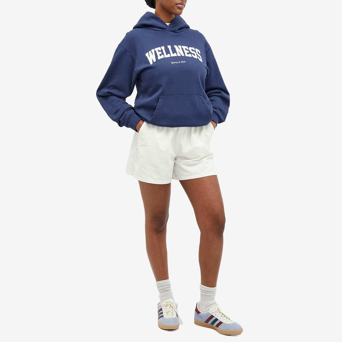 Sporty & Rich Wellness Ivy Hoodie in Navy Sporty & Rich