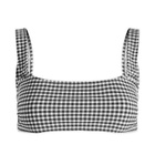 Good American Women's Gingham Square Neck Support Bra in Black Gingham