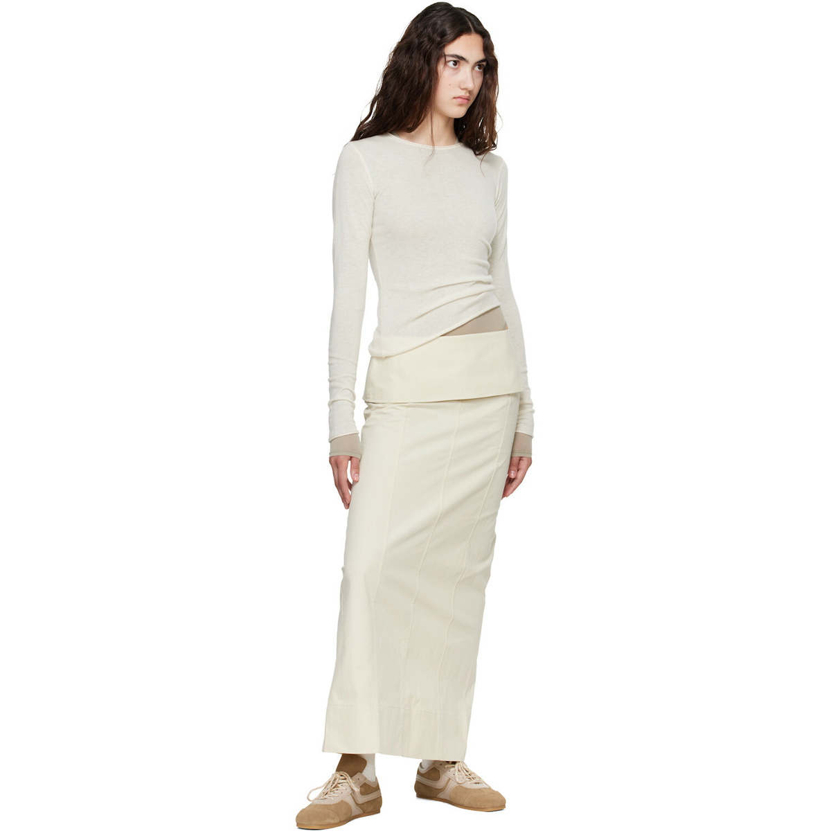 Belle Anna Off-White Helia Maxi Skirt