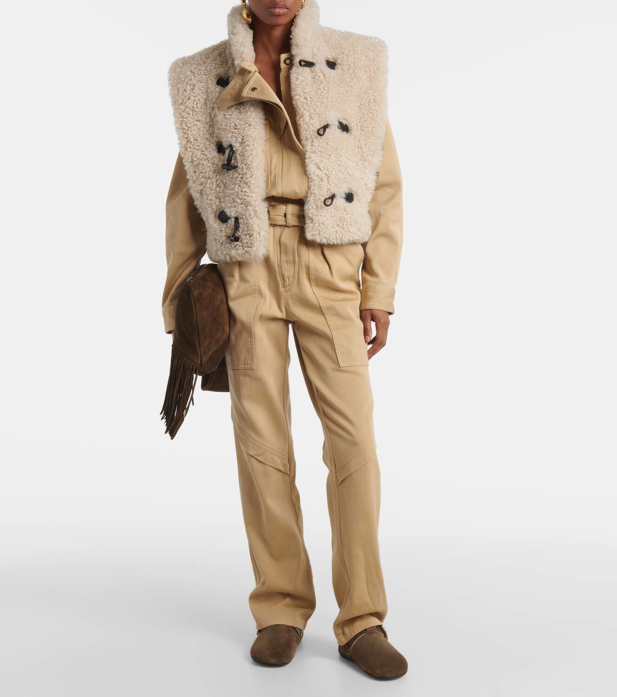 Isabel Marant Mirvin shearling-lined suede clogs