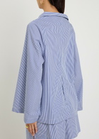 Faithfull The Brand Gaia Striped Cotton-poplin Blouse Blue