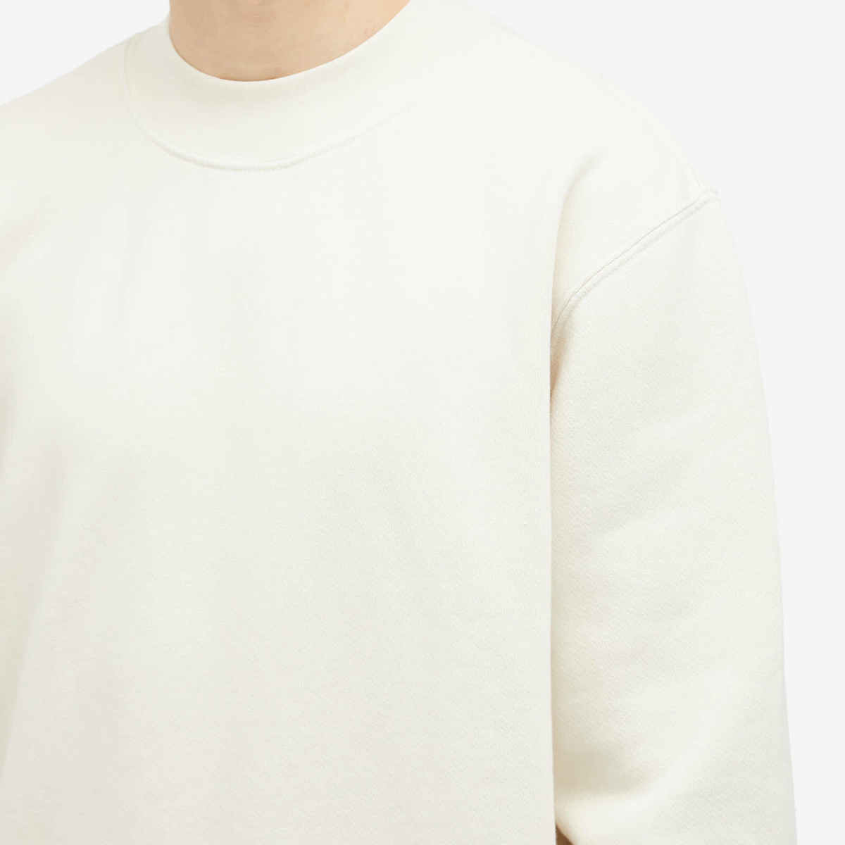 Les Tien Men's Heavyweight Banded Mock Neck Polo in Ivory