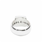 Maple Men's Smiley Signet Ring in Silver