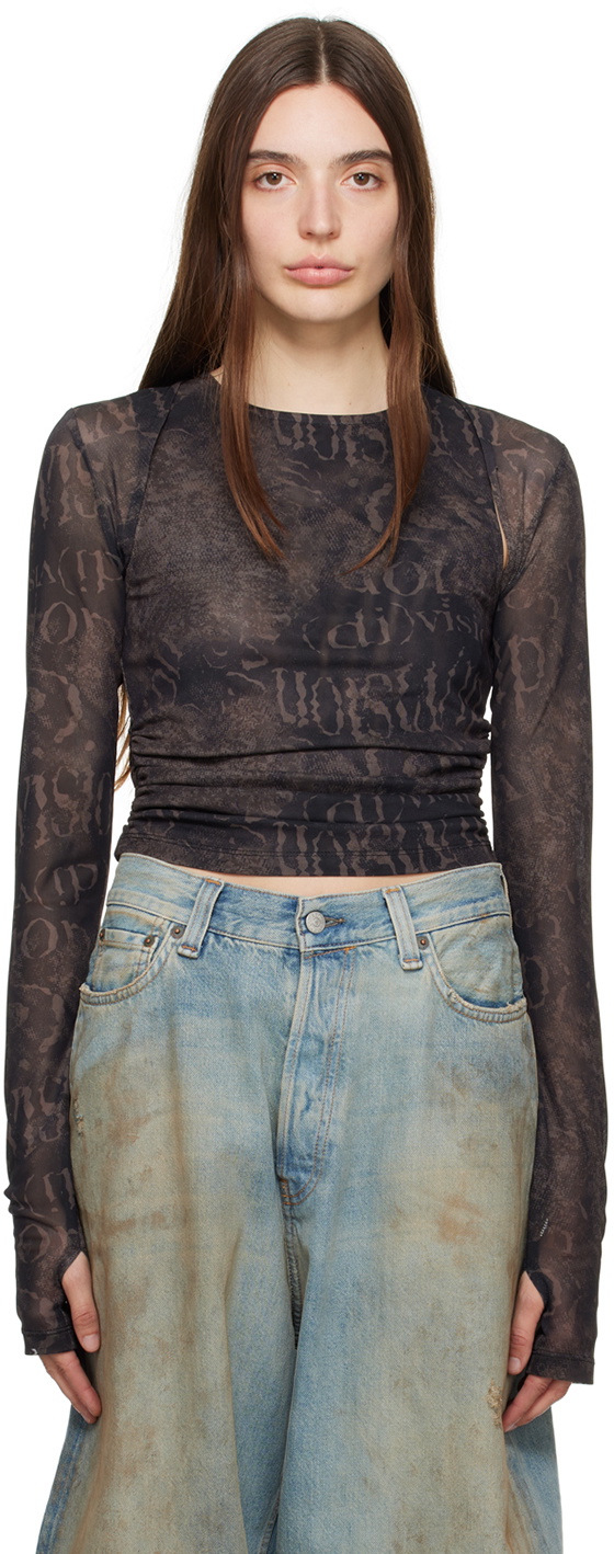 (di)vision Black & Brown Semi-Sheer Cardigan