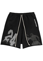 Rivington Roi Rebis Enemy Printed Cotton Shorts Black