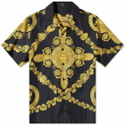 Versace Men's All Over Baroque Vacation Shirt in Black