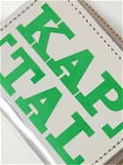 KAPITAL - Thumbs-Up Mini Logo-Print Metallic Leather Zip-Around Wallet