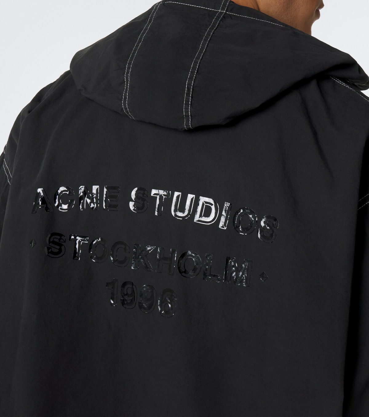 Acne Studios Logo hooded cotton poplin jacket