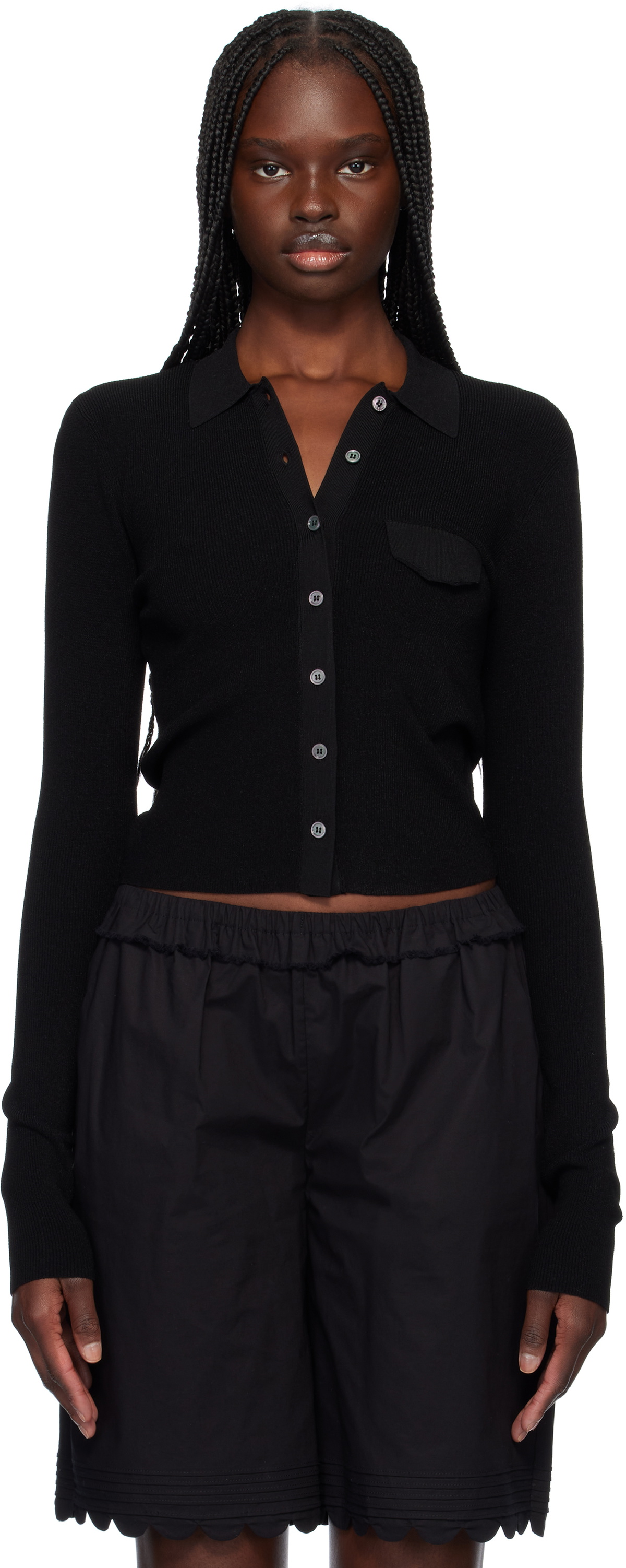 The Garment Black Madison Tight Polo Cardigan