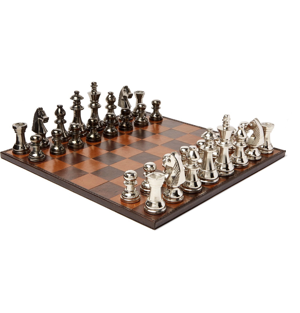 Ben Soleimani - Leather, Wood and Metal Chess Set - Brown