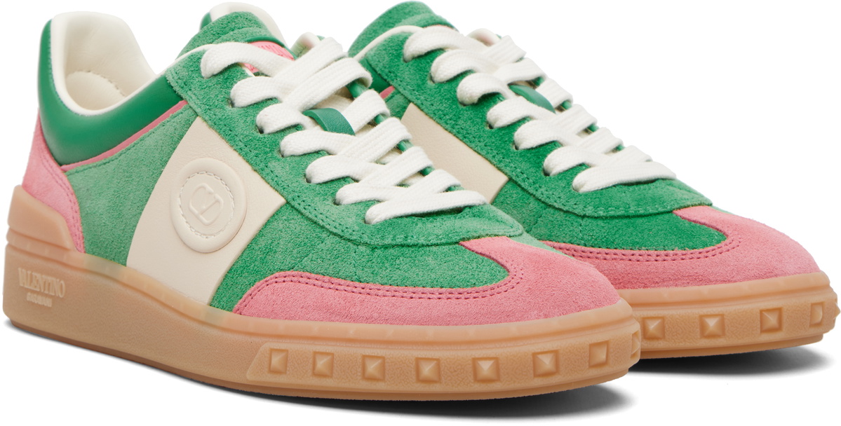 Valentino Garavani Green & Pink Upvillage Crosta Sneakers